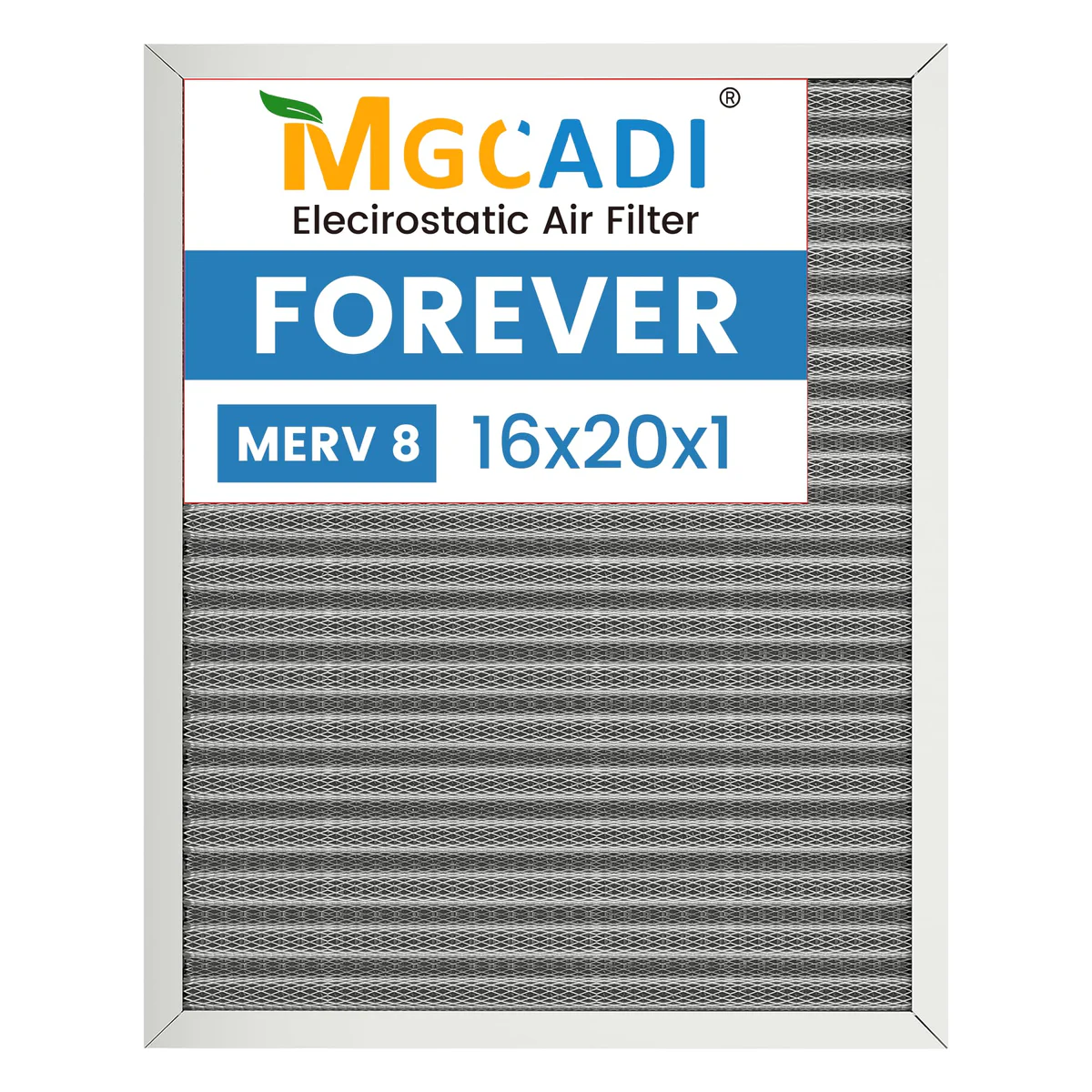 16x20x1 HVAC Furnace Air Filter, Lasts a Lifetime, Washable, Merv 8, the Last HVAC Filter You Will Ever Buy, Breathe Safely at Home or in the Office