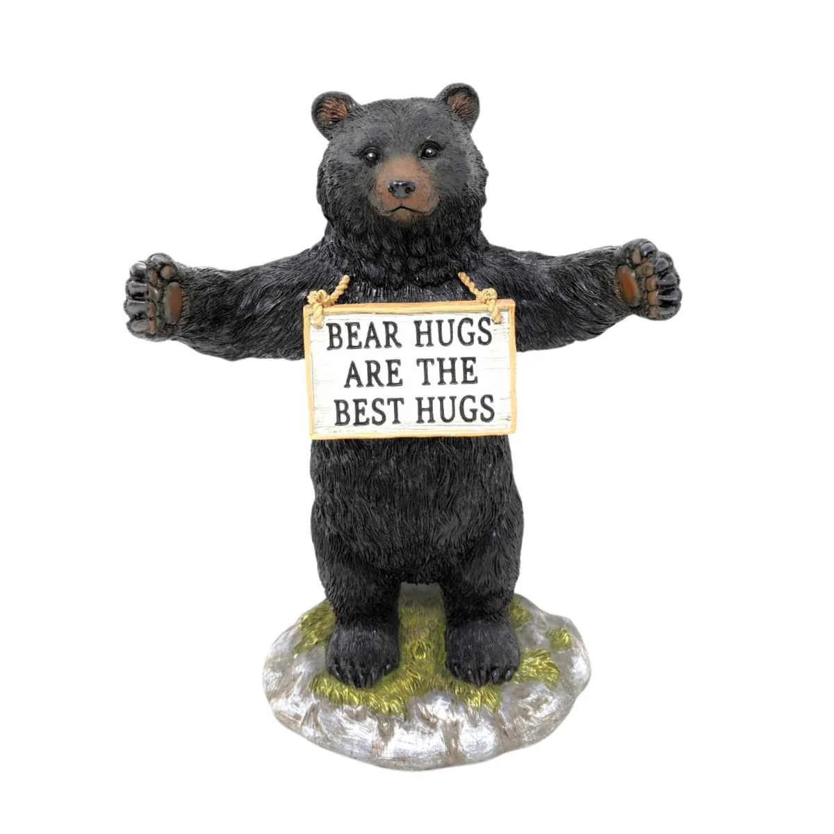BestGiftEver Rustic Bear Hugging Sign Figurine