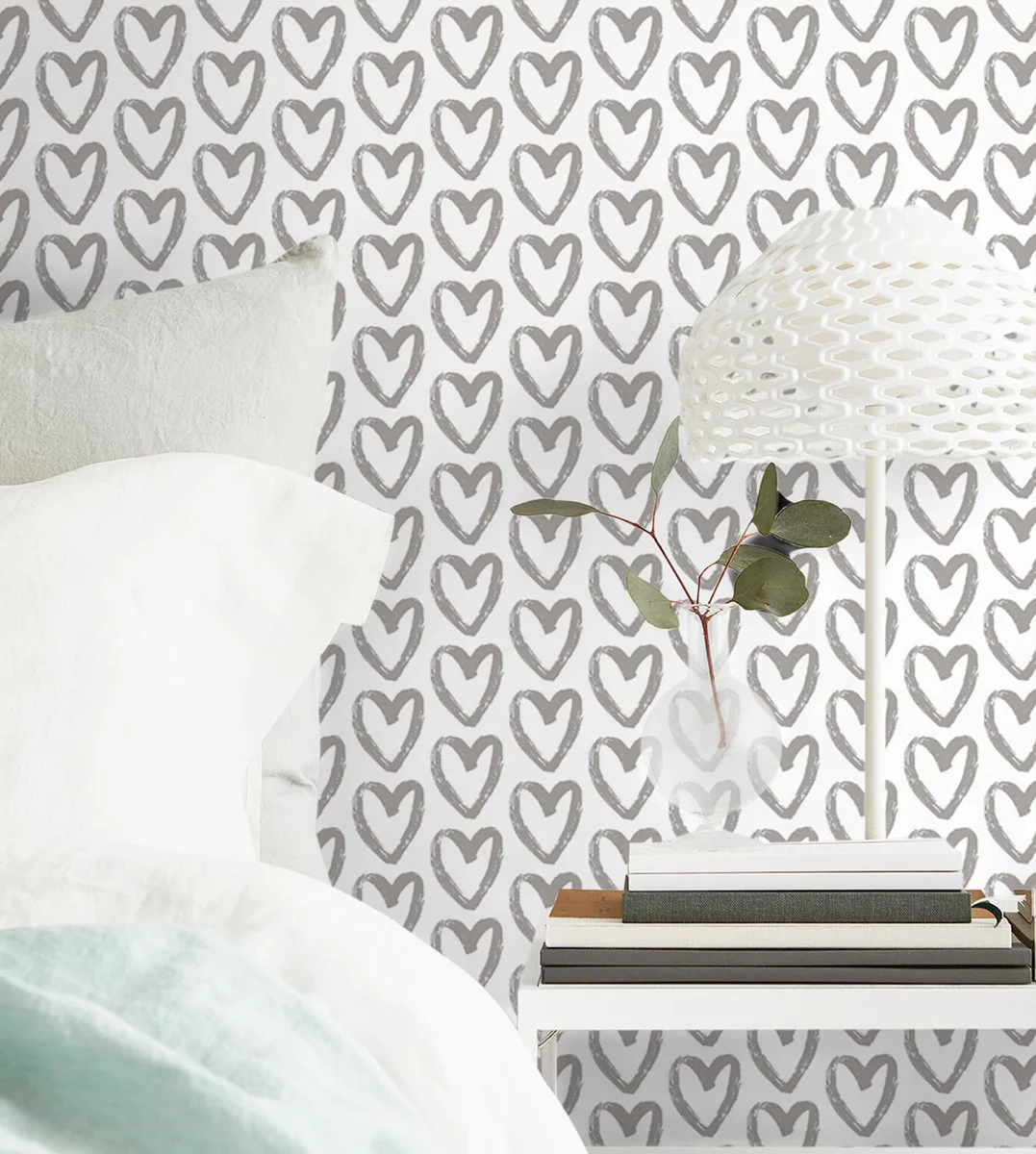 Timeet Peel and Stick Heart Geometric Wallpaper