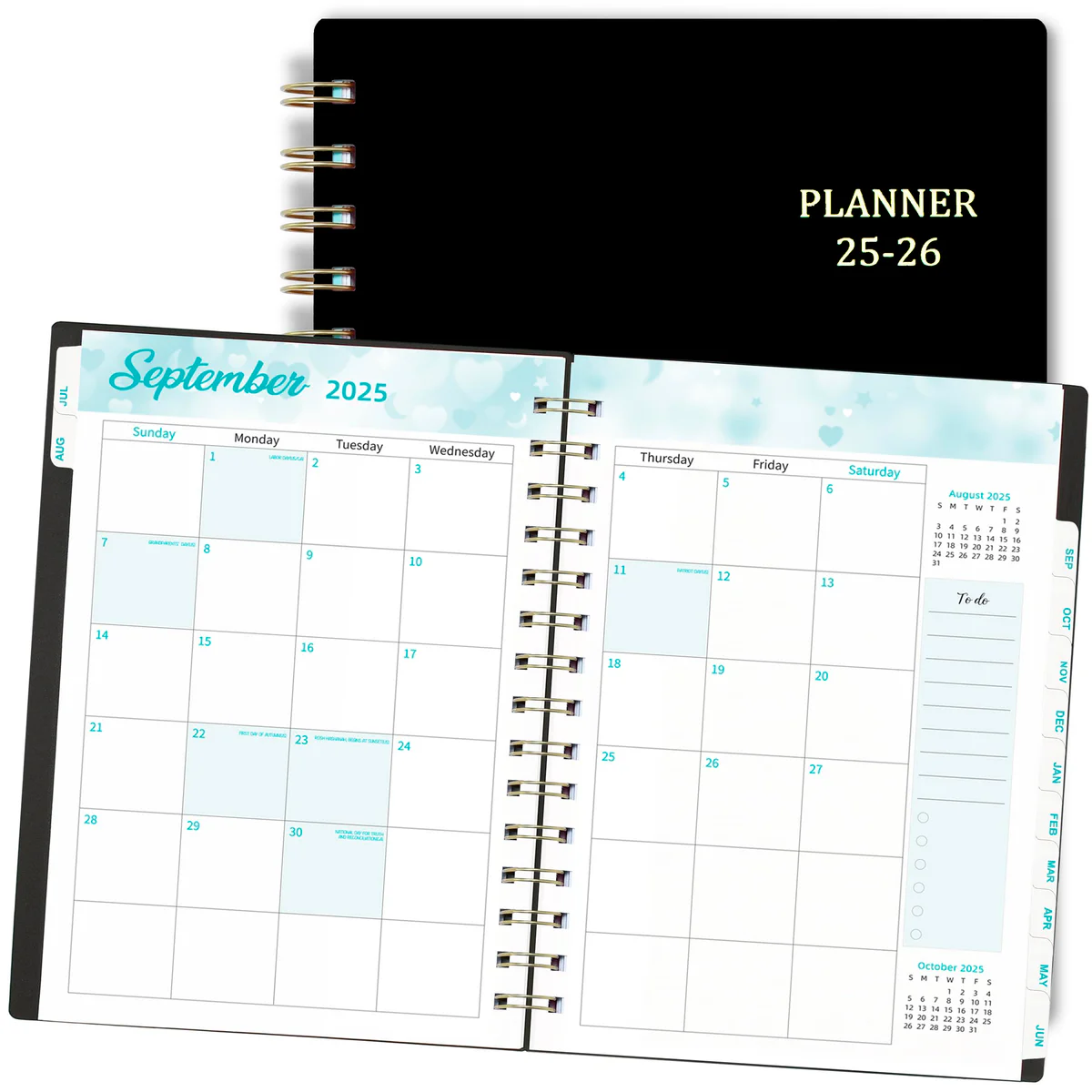 Frandwon 2025-2026 Weekly & Monthly Planner with Tabs & Pocket