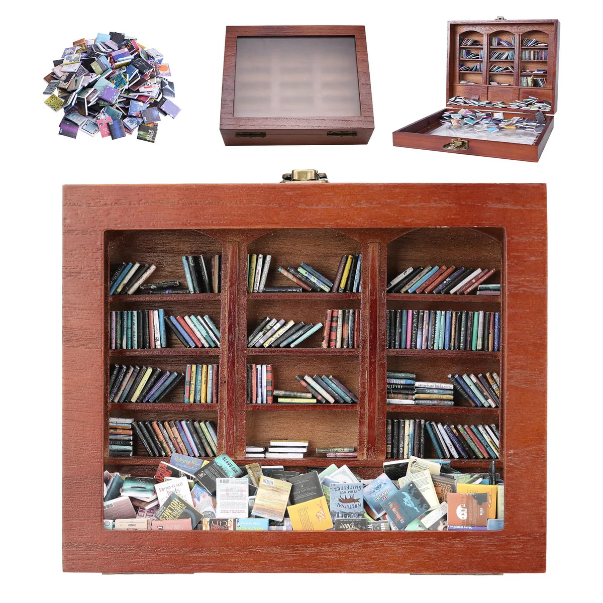 BBVCX DIY Bookshelf Insert Kit Miniature Book Nook