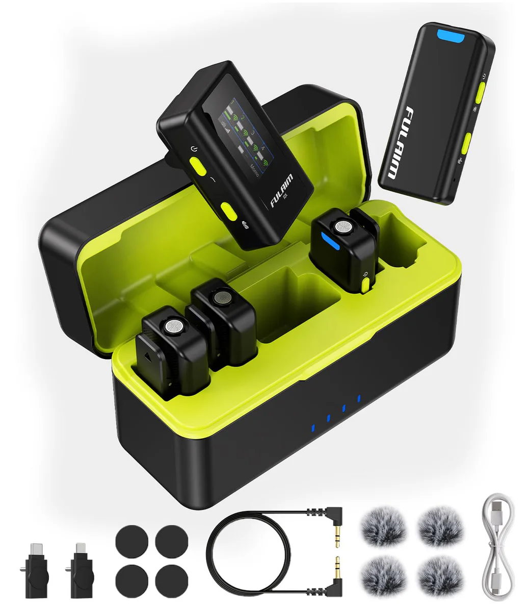 FULAIM X6 Pro Wireless Lavalier Microphone System 4 Transmitter