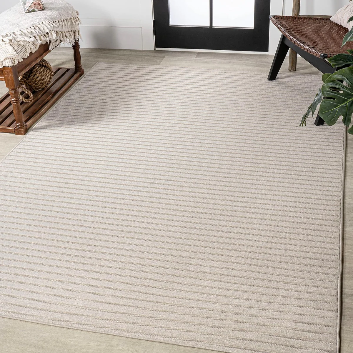 JONATHAN Y Aarhus High-Low Striped Area Rug