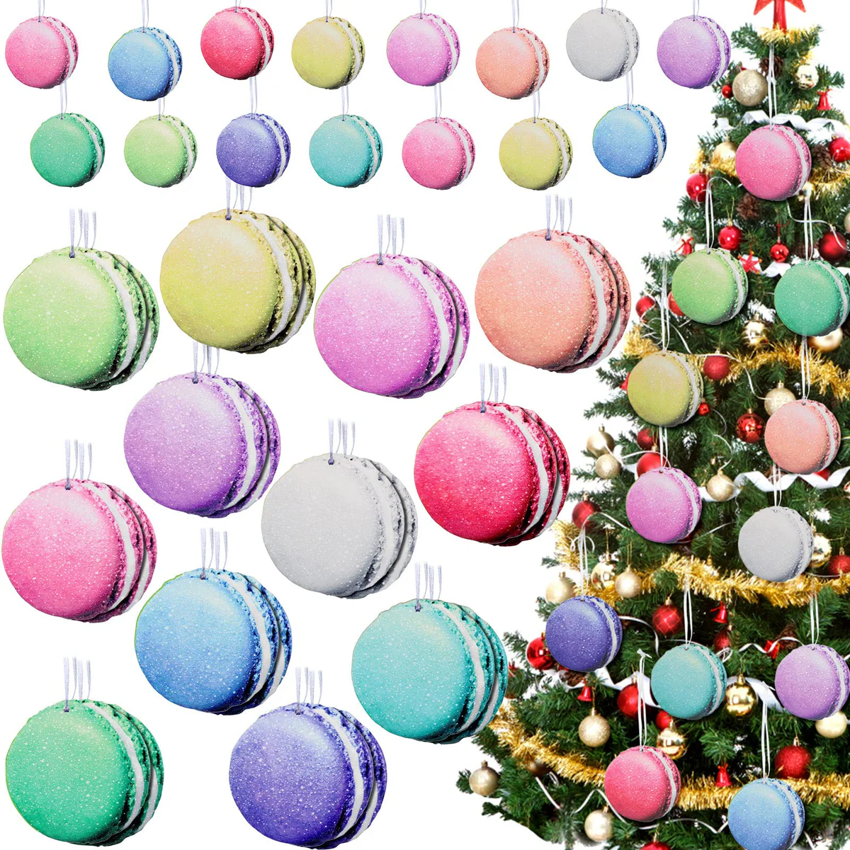 Jetec Macaroon Christmas Tree Ornaments