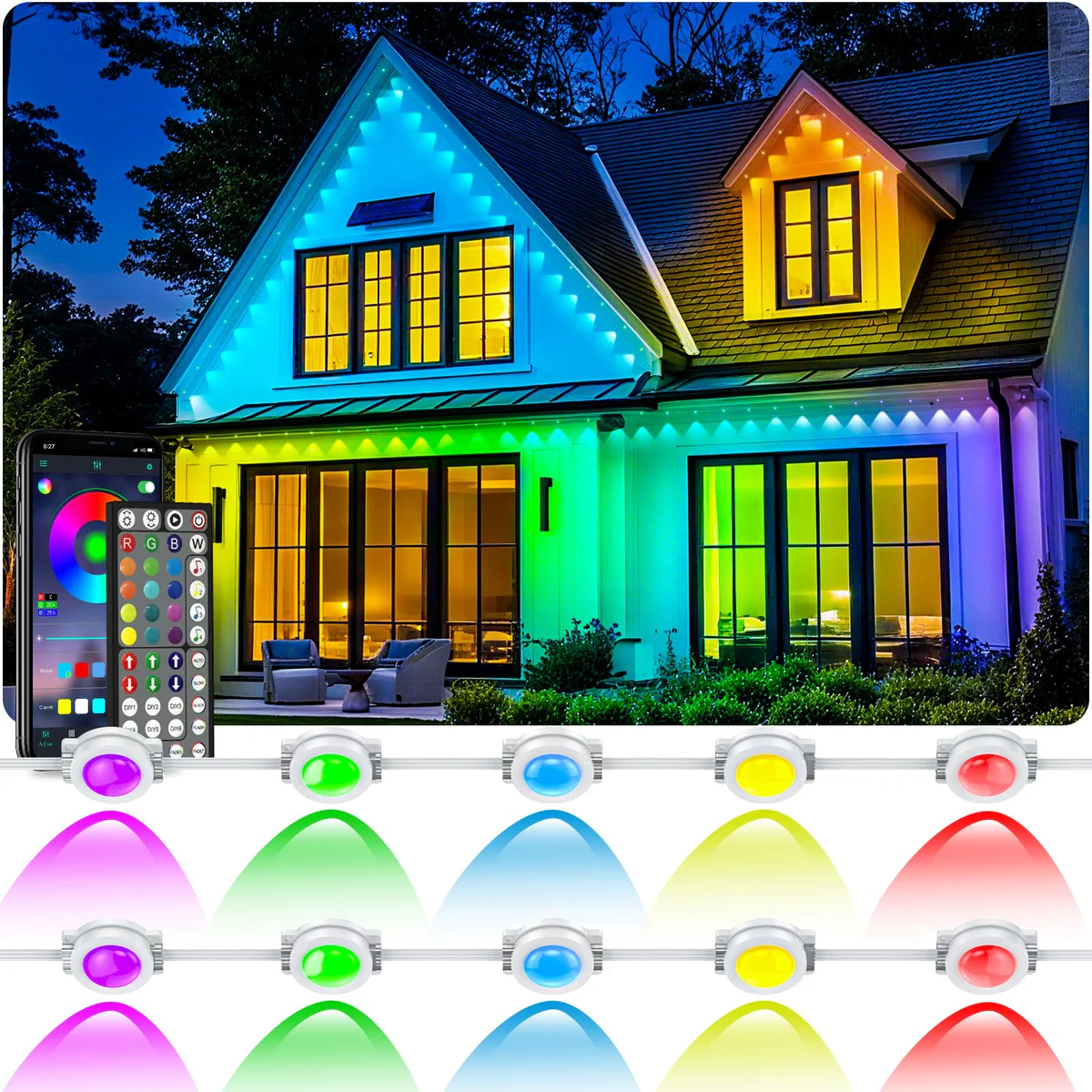 CETELUMA Outdoor LED Eaves Lights RGB