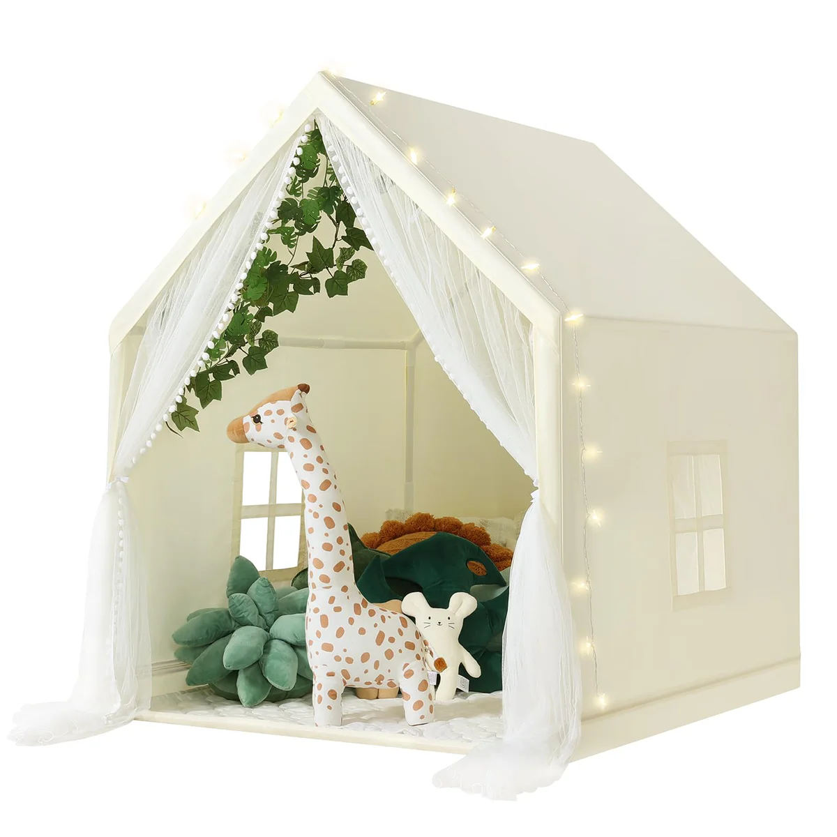 Wilwolfer Kids Indoor Play Tent with Star Lights