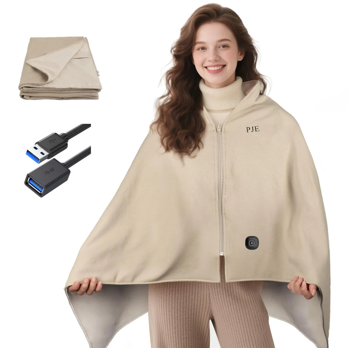 PJE Electric Heated Blanket Throw