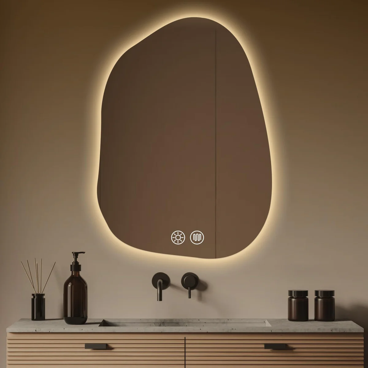 Jorviz Irregular LED Bathroom Vanity Mirror Anti-Fog