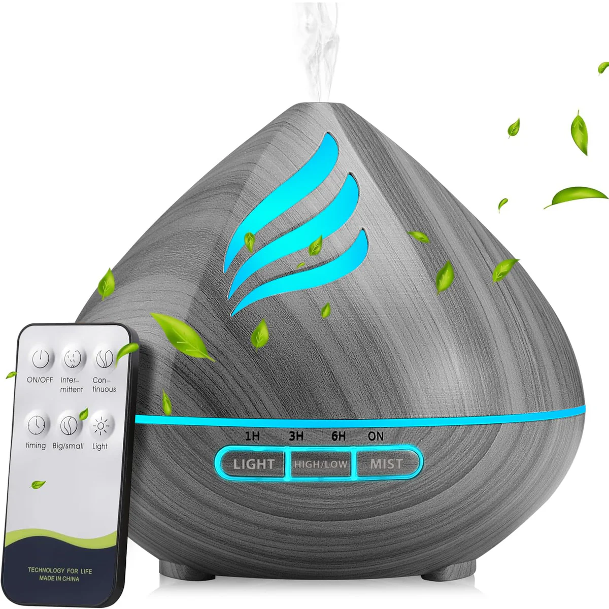JcrAsZZF 500ML Aroma Essential Oil Diffuser with Remote