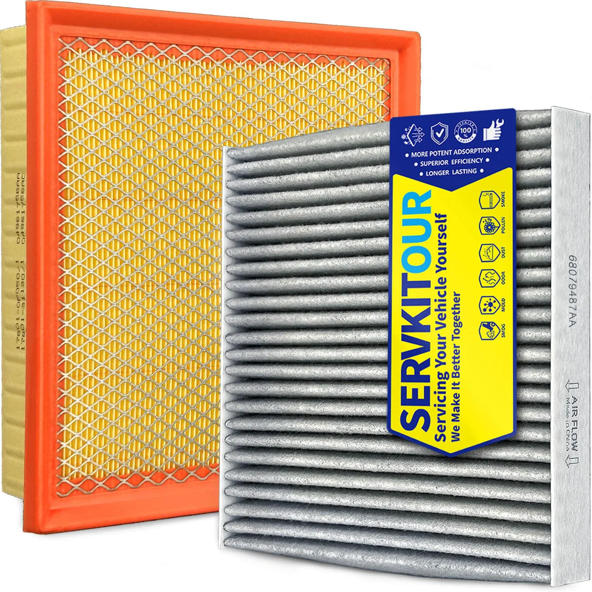SERVKITOUR Cabin & Engine Air Filter Set 