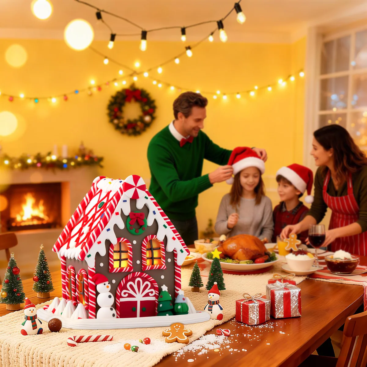 BeeChip Christmas Gingerbread House Decoration