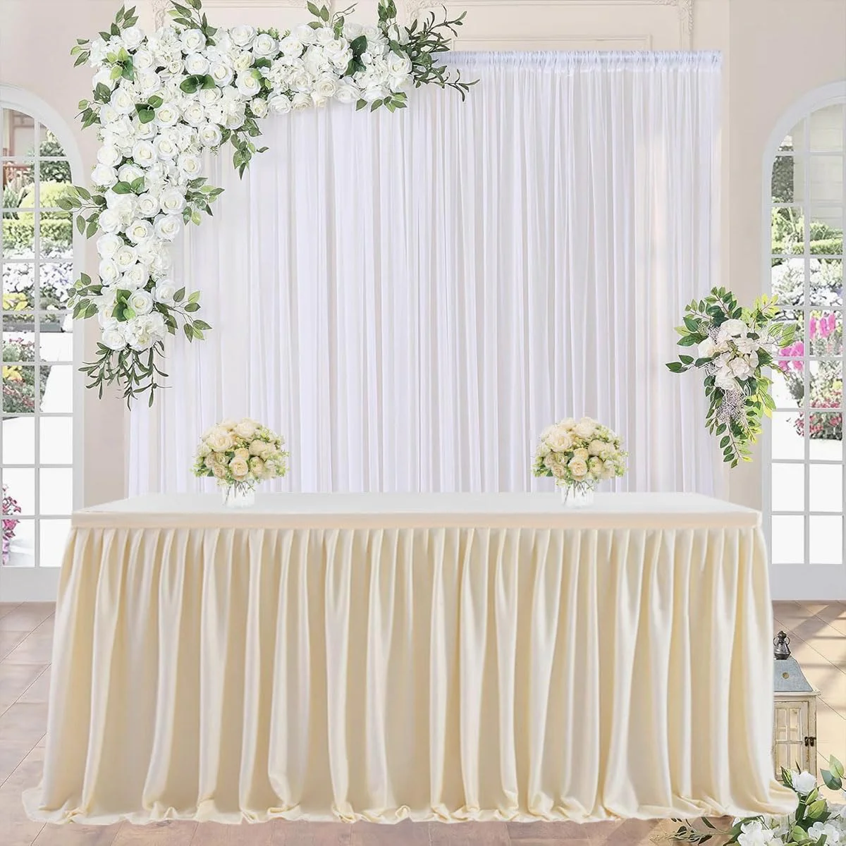 Albassa Polyester Pleated Table Skirt