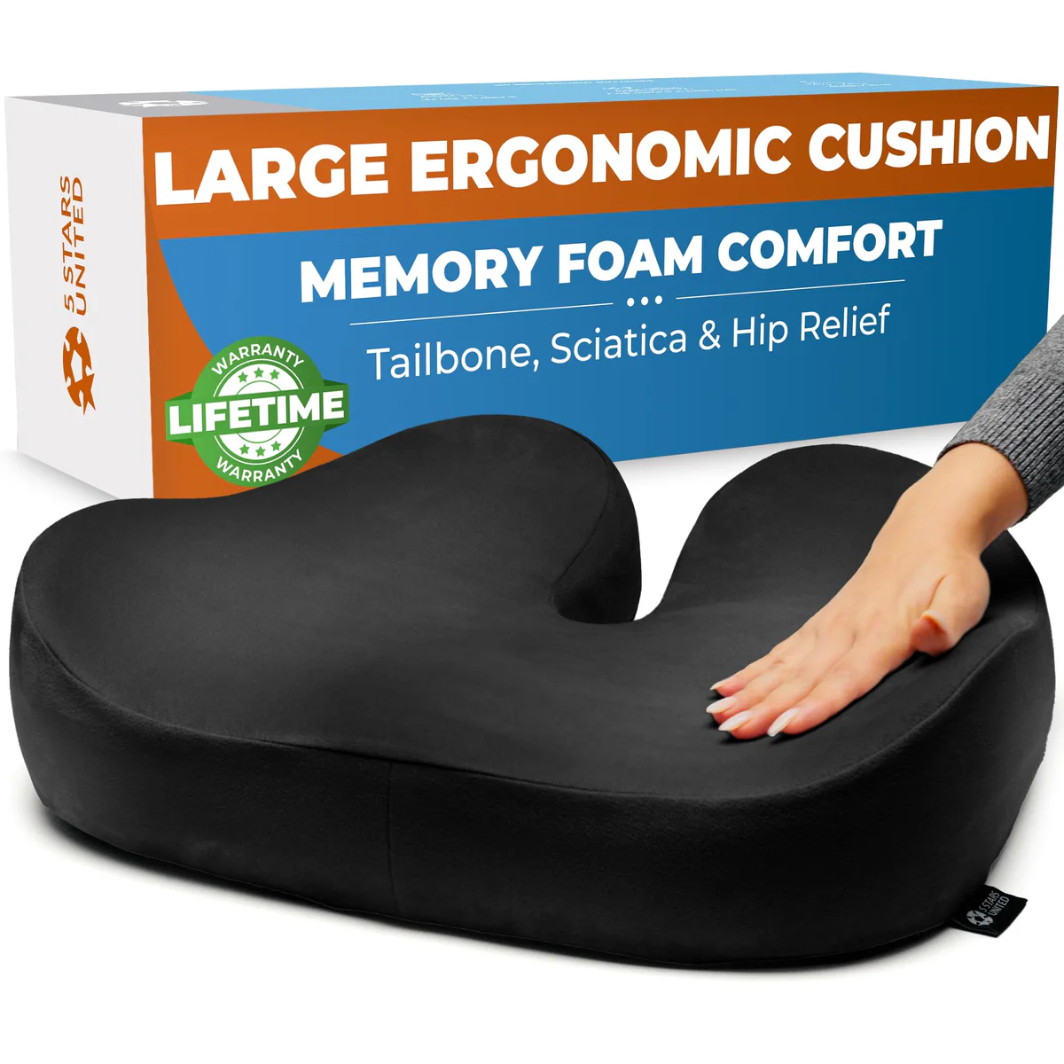 5 STARS UNITED Ergonomic Seat Cushion Pillow