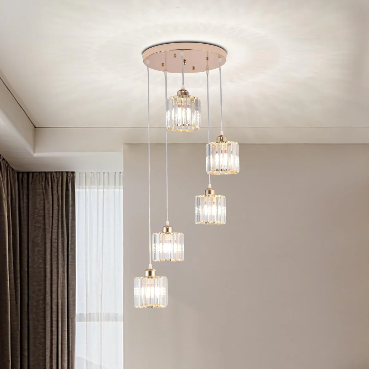 Cainjiazh Crystal Pendant Light Chandelier