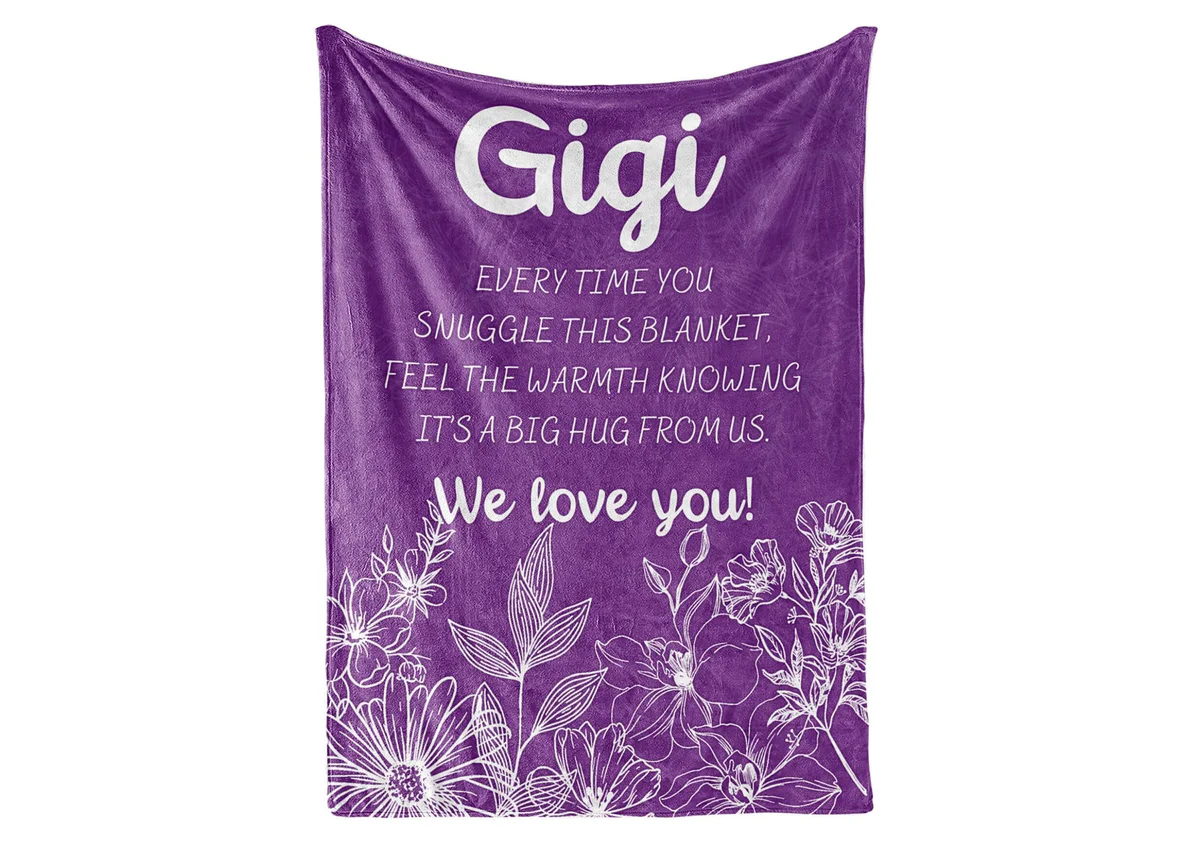 InnoBeta Gigi Purple Flower Flannel Throw Blanket Gift