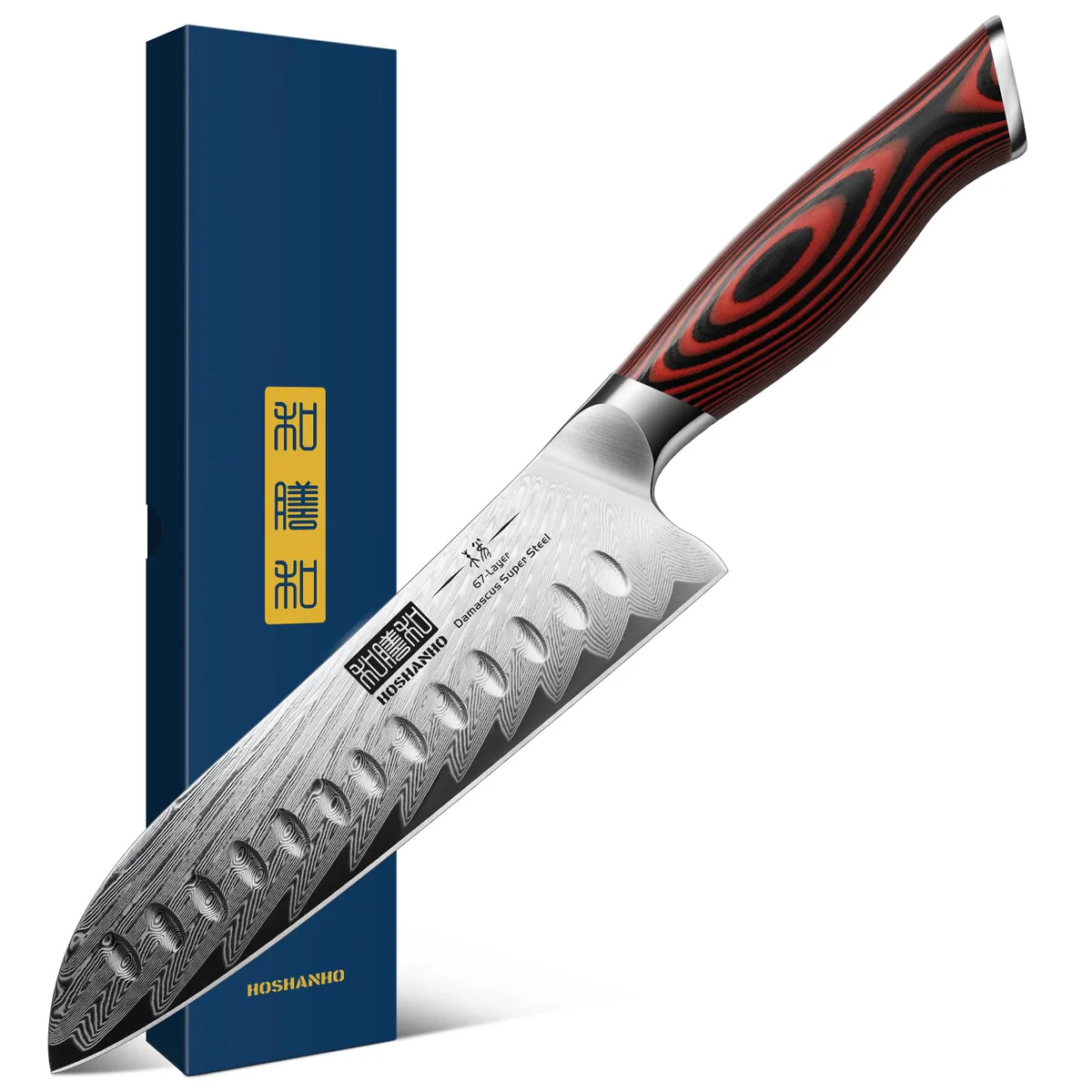 HOSHANHO 7 Inch Damascus Santoku Knife VG-10 Steel