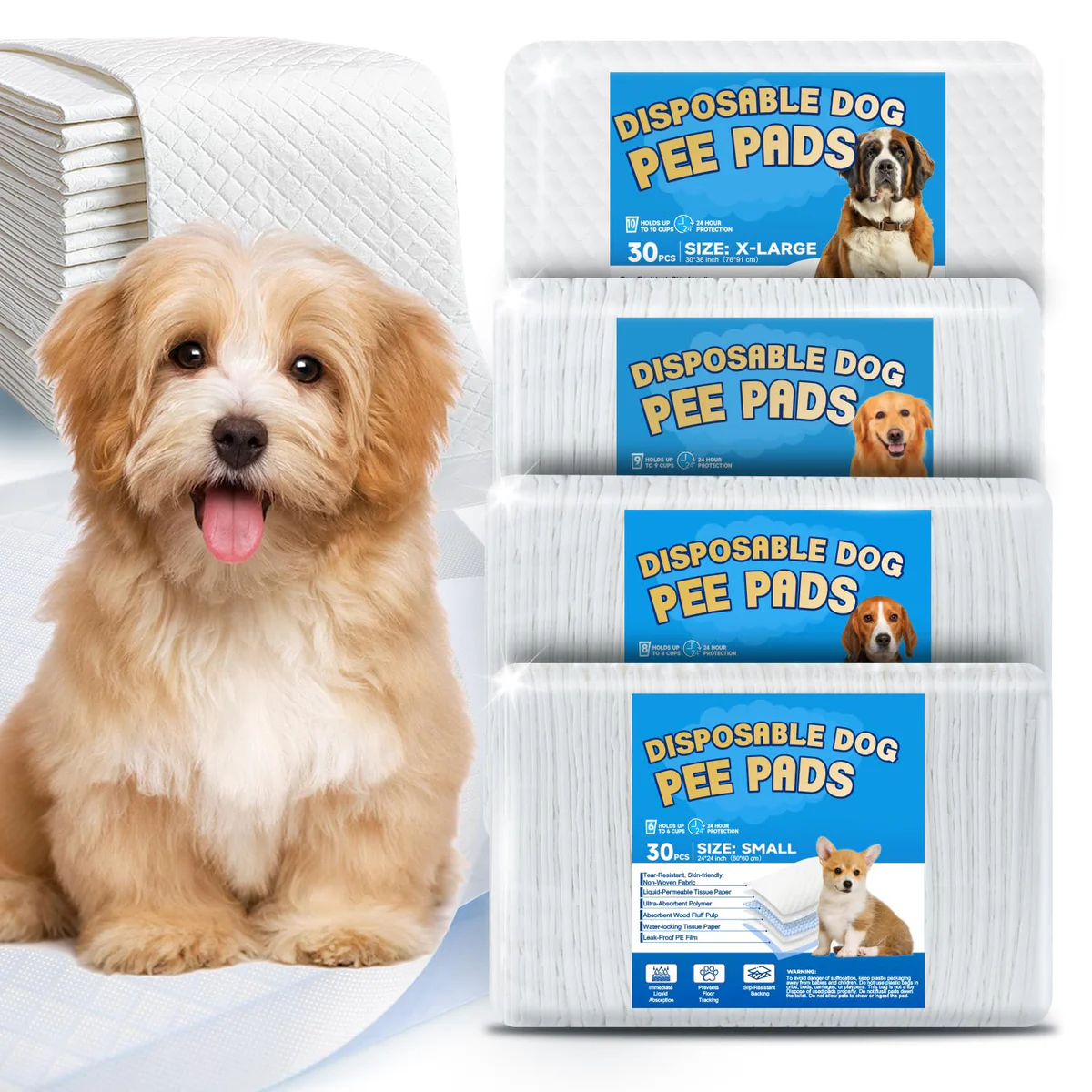 MY BFF LOVE Disposable Dog Pee Pads, 40 Count