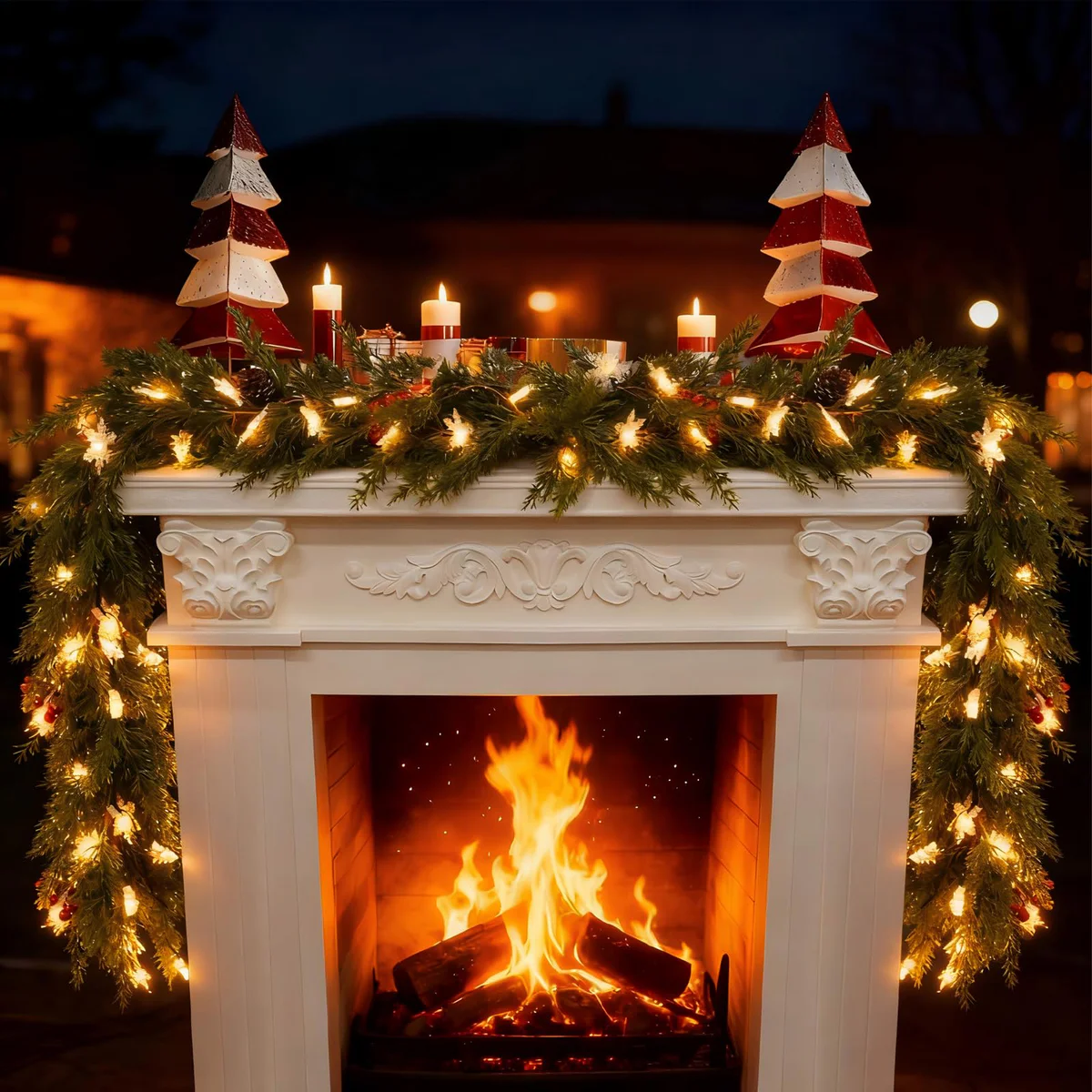 Dushle Pre-Lit Christmas Garland Holiday Decoration