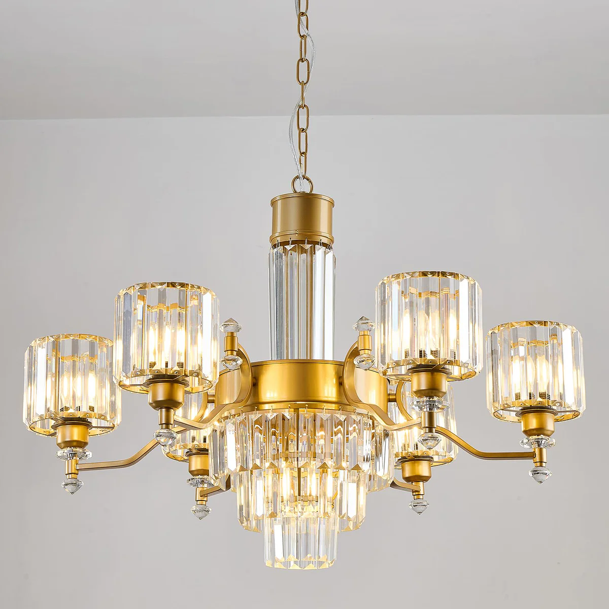 CVKASH Crystal Chandelier Modern 7-Light Pendant