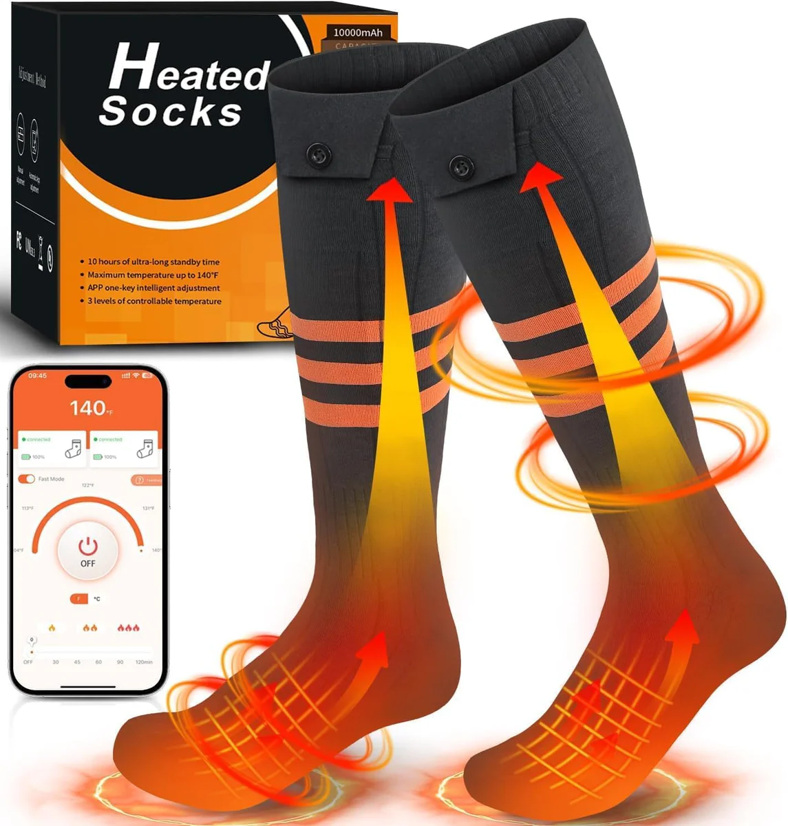 Rechargeable Electric Heated Socks Foot Warmers