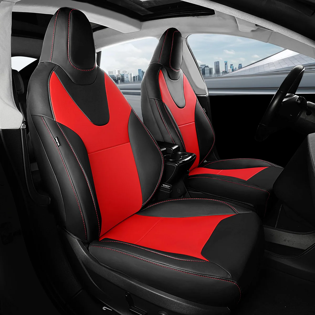 Tesla - Red/Black Model S - Seat Covers (Full Set)