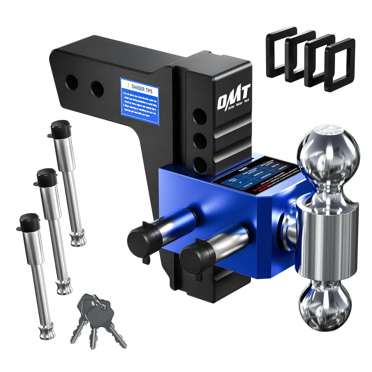 Orion Motor Tech Adjustable Dual Ball Hitch