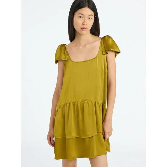 Scoop Women's Satin Bow Mini Dress