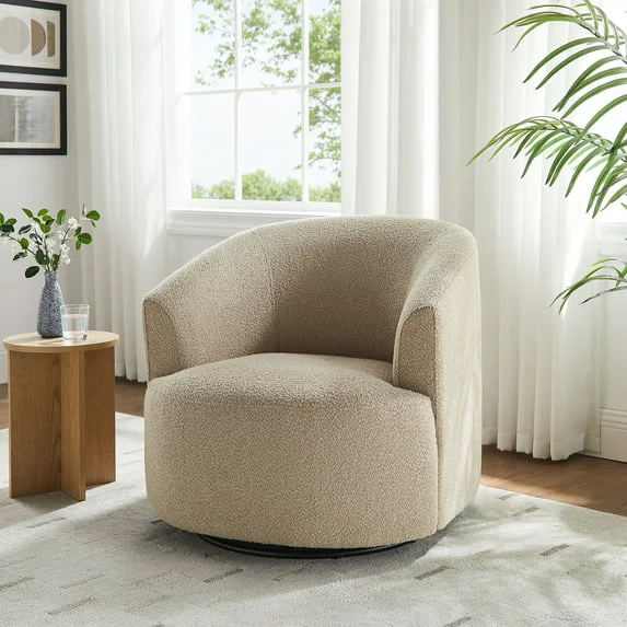 Mainstays Round Swivel Sherpa Accent Chair