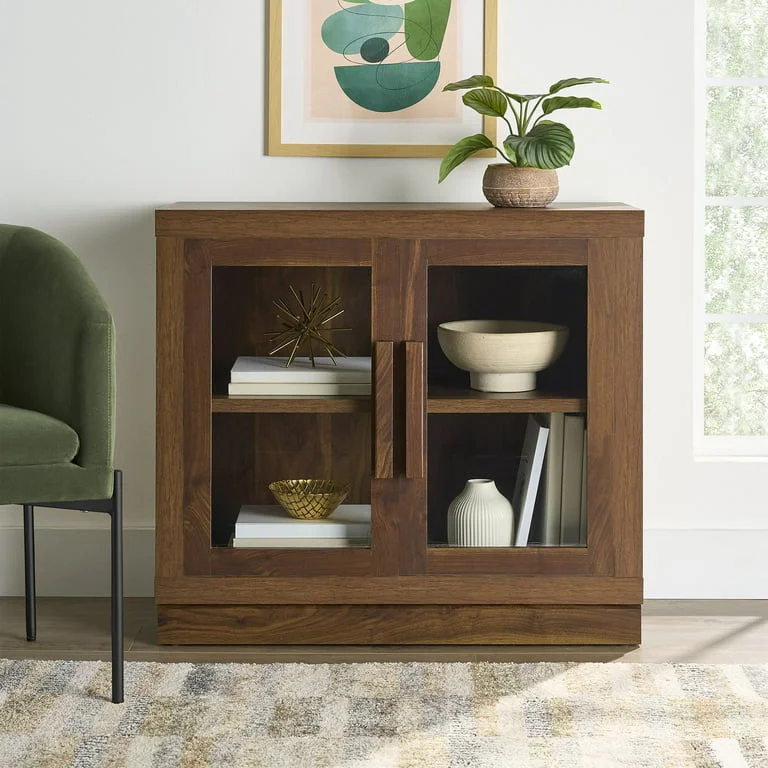 Better Homes & Gardens Wood Display Cabinet with Glass Doors