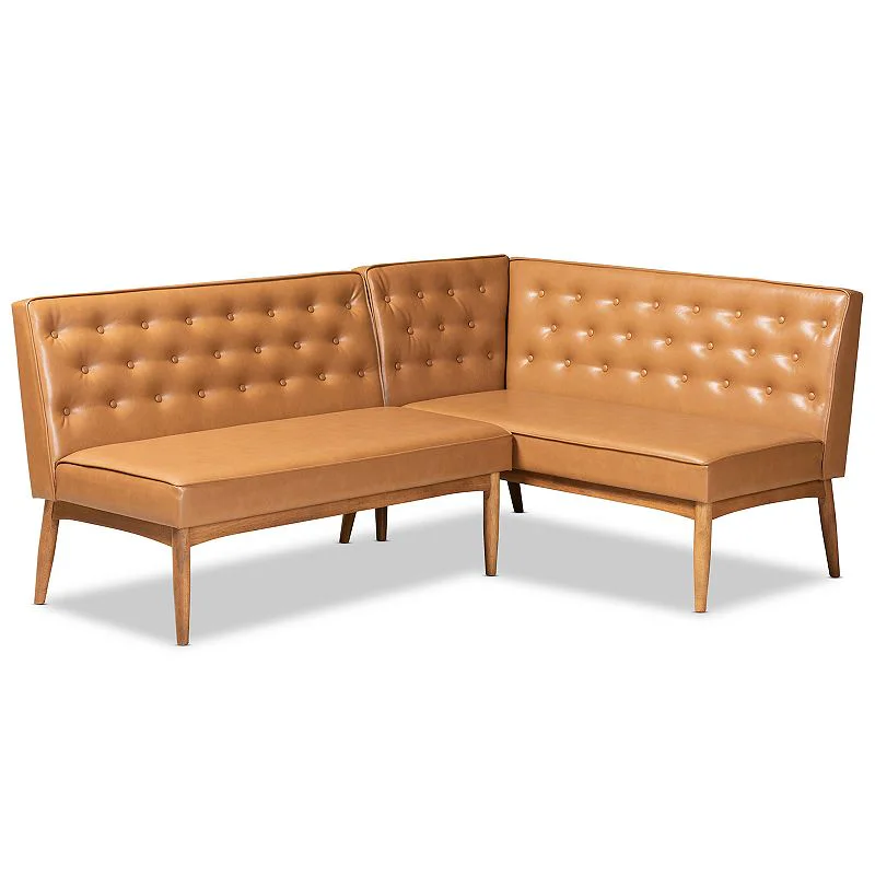 Baxton Studio Riordan Dining Nook Banquette Set