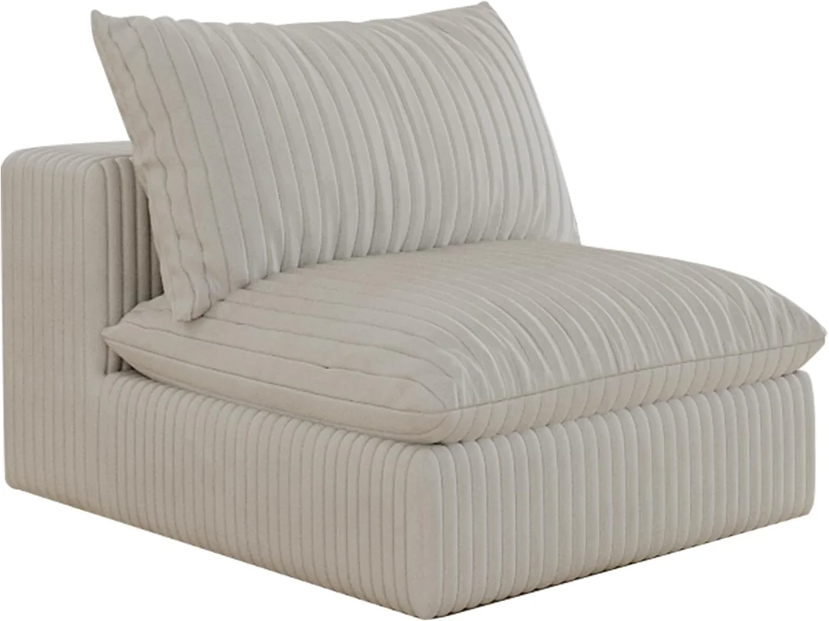 Cloud Sofa,Corduroy Fabric,Deep Seat Couches,Double-Layer Design,Removable Cushion,No Assembly, DIY Combination for Living Room, Bedroom,Conference Room,Apartment,White 1 Middle Seat(white)