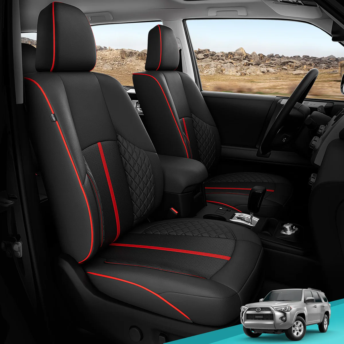 4Runner - Custom Black/Red Car Seat Covers (Full Set)