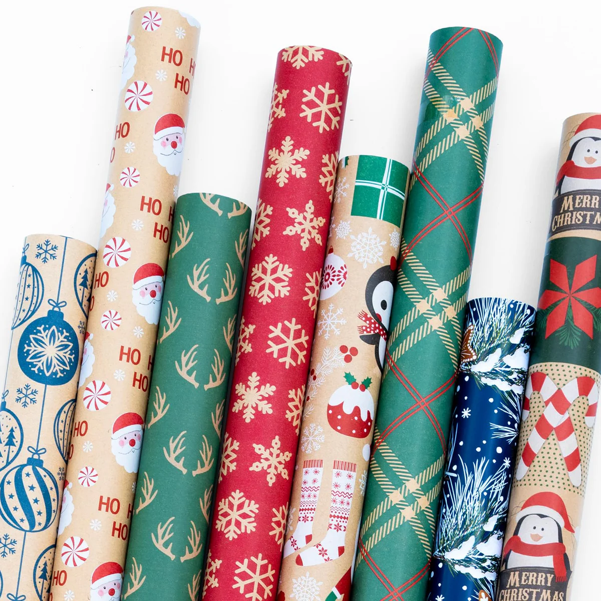 Mnytyel Christmas Wrapping Paper, 8 Rolls