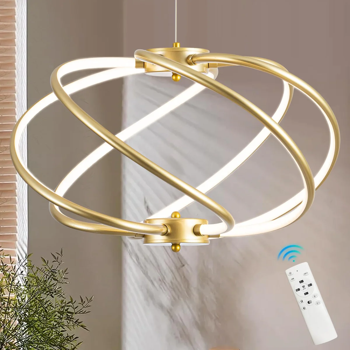 Jyforid LED Ring Pendant Light Dimmable Chandelier