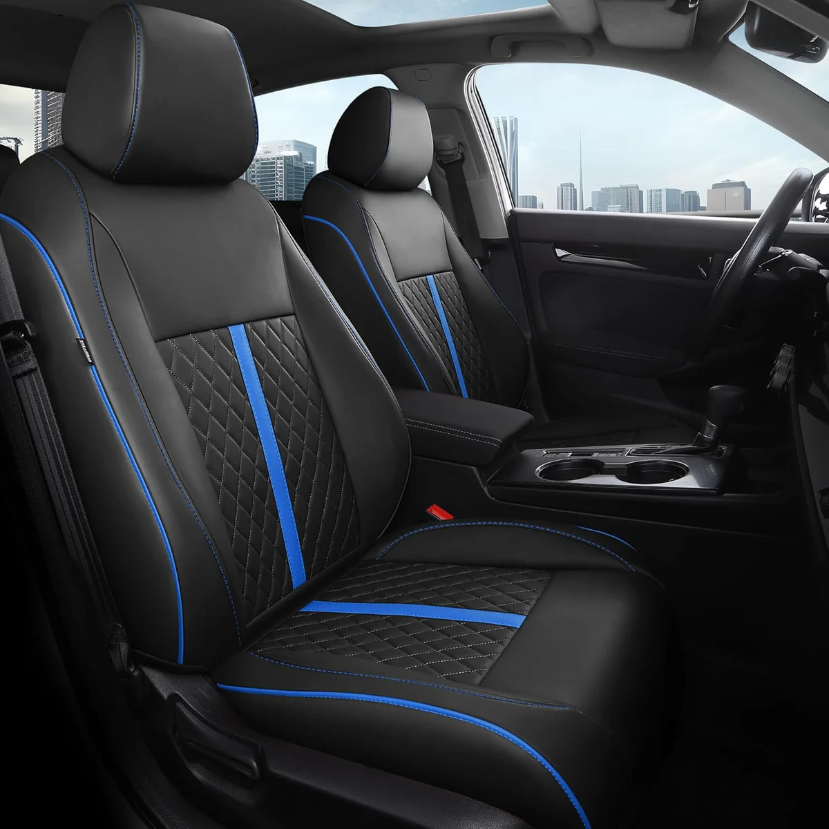 Honda Civic (2022-2026) - Black/Blue Seat Covers (Full Set)