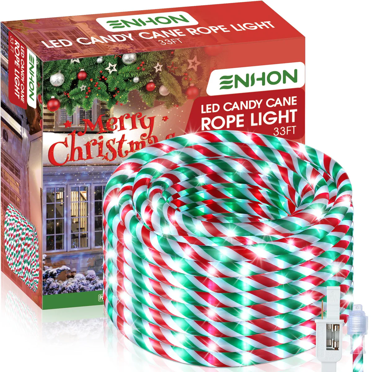 Enhon LED Candy Cane Rope Light 