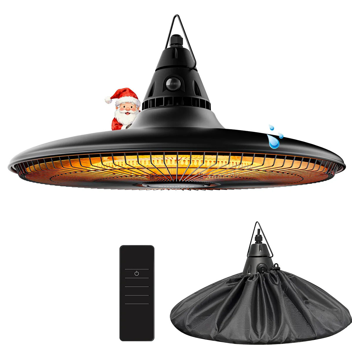Hanging Heater, 1500W Outdoor Electric Patio Ceiling Heater with Remote Control
