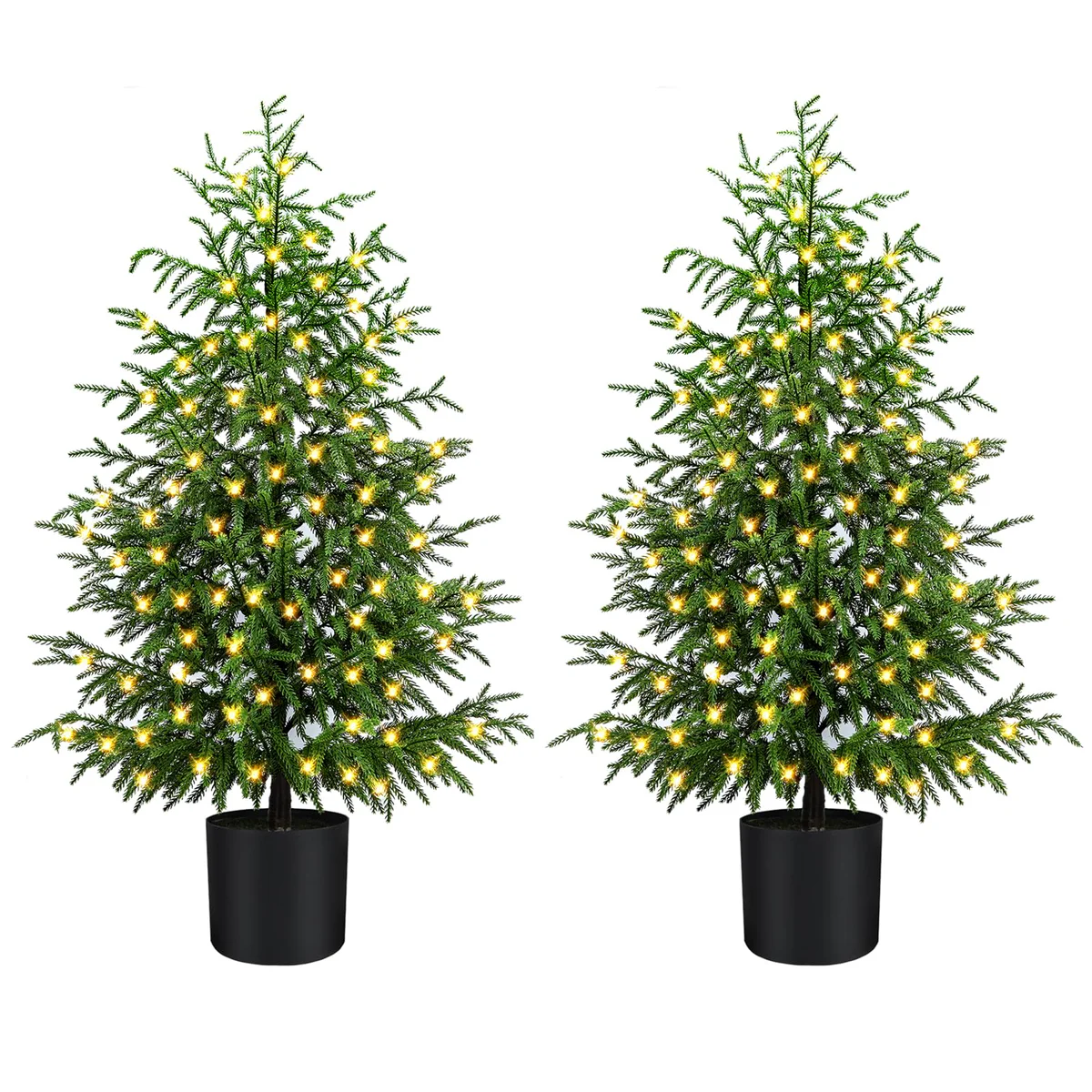 ENVEN 4ft Artificial Christmas Tree with Ornaments