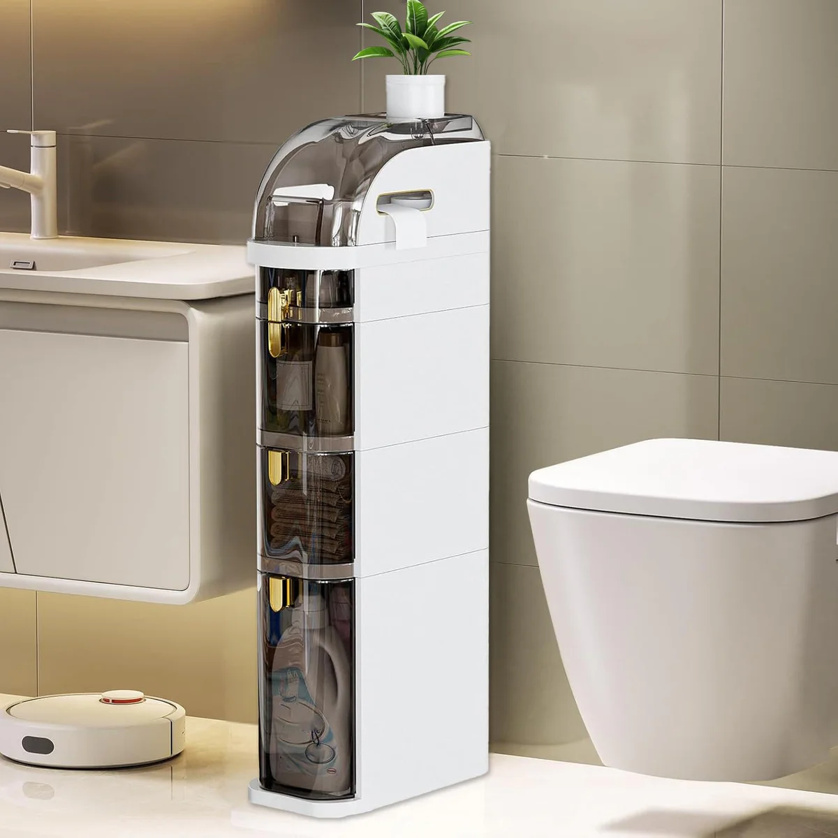 LARYICTU Narrow Bathroom Storage Cabinet