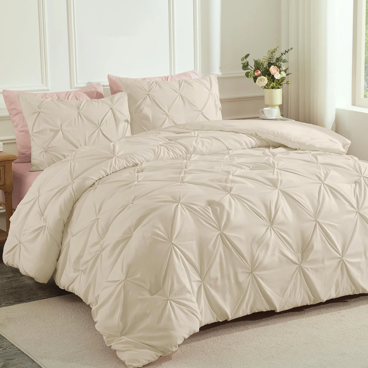Andency Pinch Pleat Comforter Set