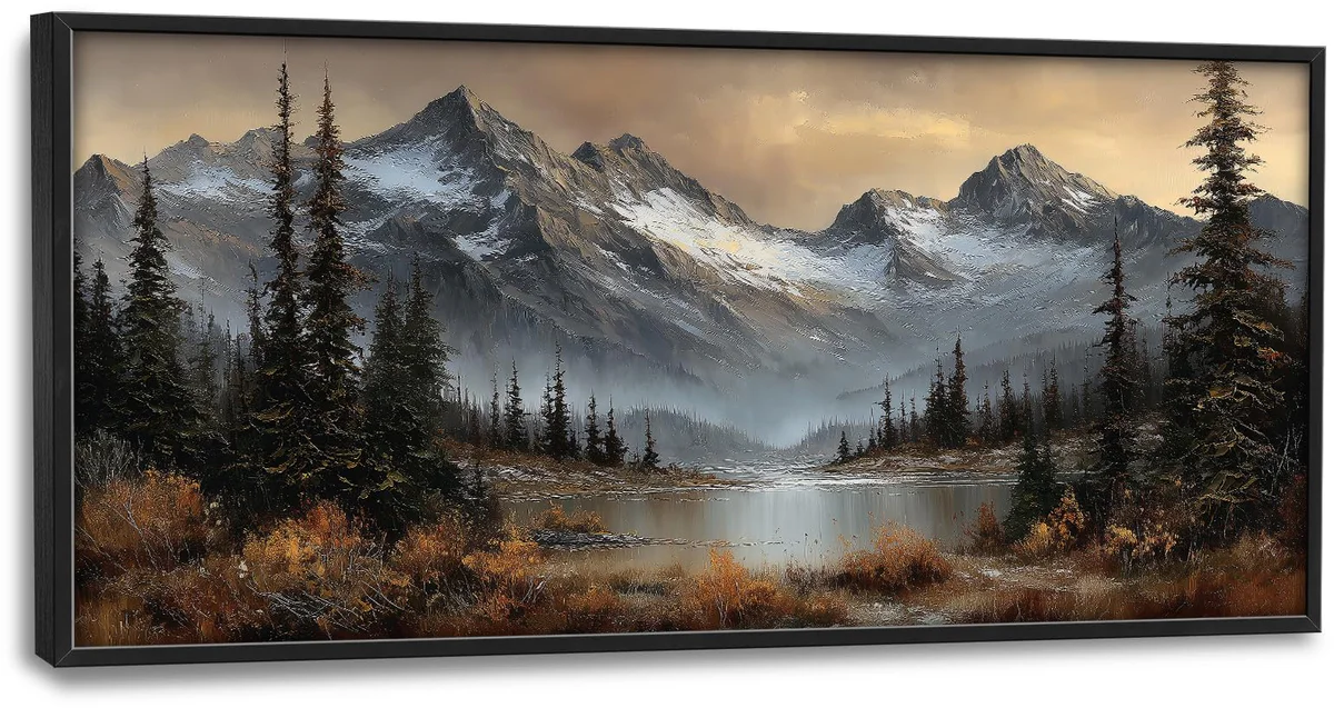 Nexlyth Mountain Lake Canvas Wall Art
