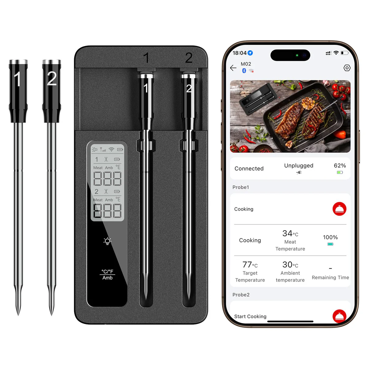 ROUUO Smart Wireless Meat Thermometer