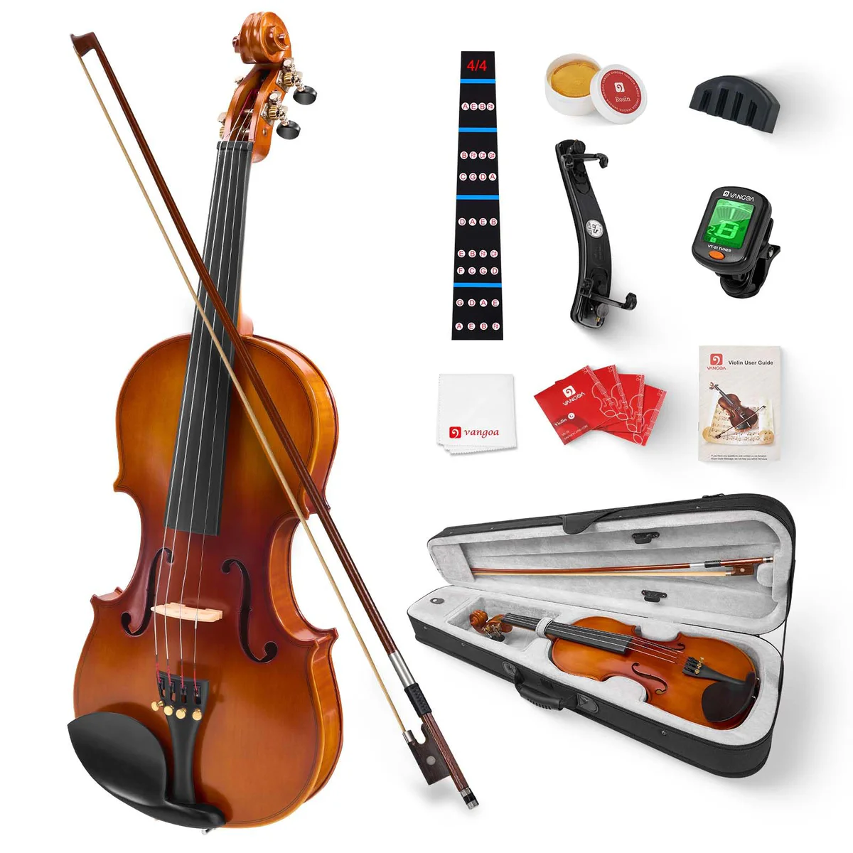 Vangoa 4/4 Full Size Violin Set with Case