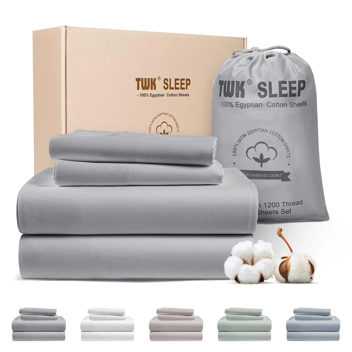 TWK 1200 Thread Count Egyptian Cotton Sheet Set