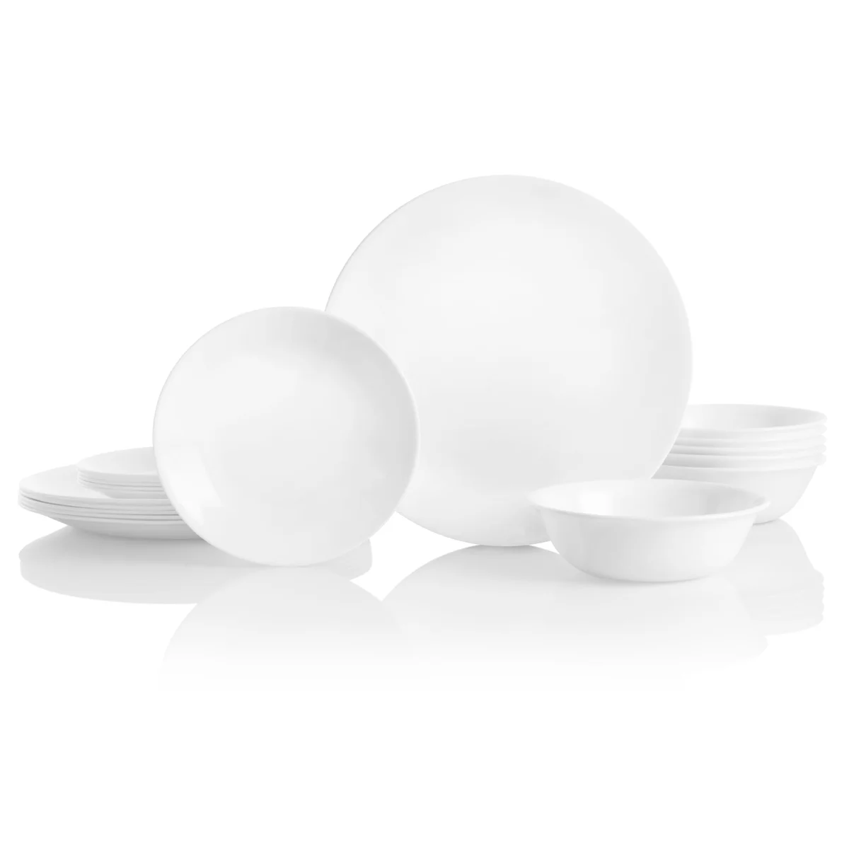 Corelle Service for 6, Chip Resistant, Winter Frost White Dinnerware Set, 18pc