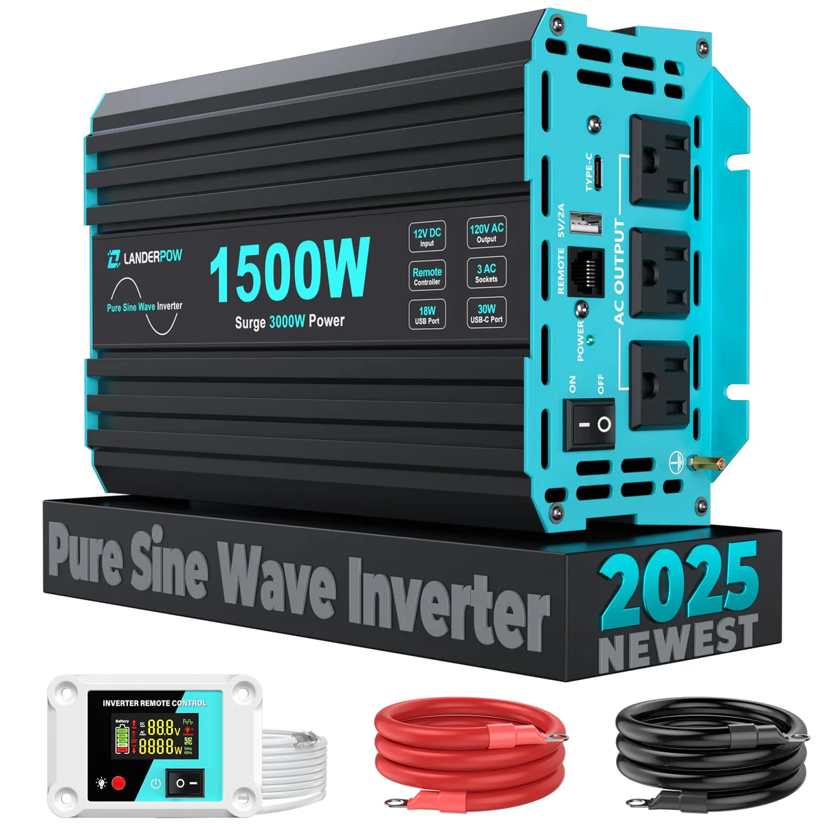 LANDERPOW Pure Sine Wave Power Inverter 