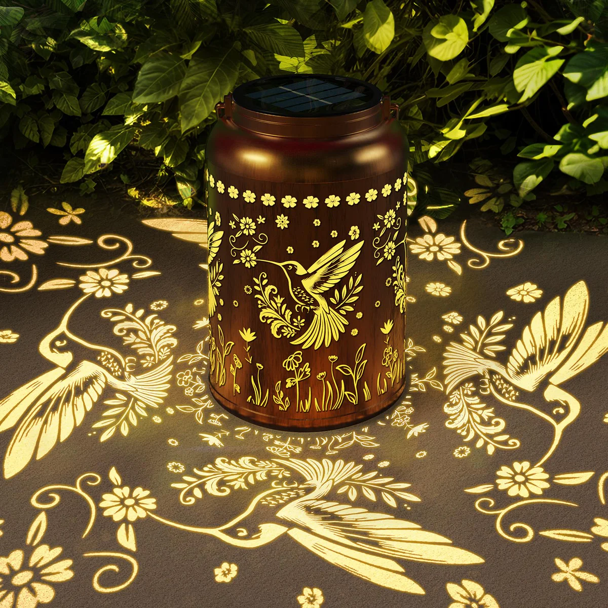 BlissWhisper Solar Lantern Outdoor Metal Decorative Light