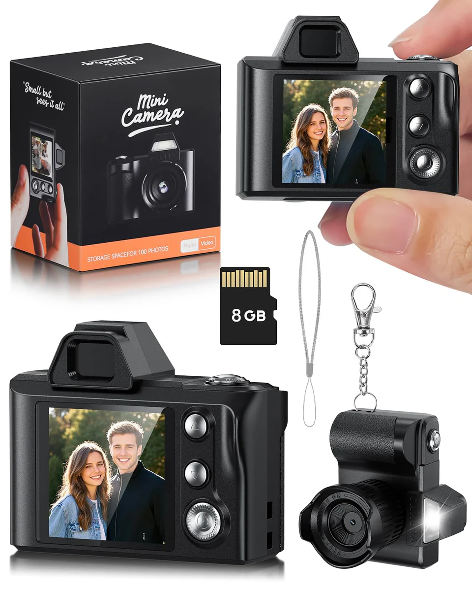 WZVZ Mini Digital Camera 1080P Portable Photography Camera w/ 8GB SD