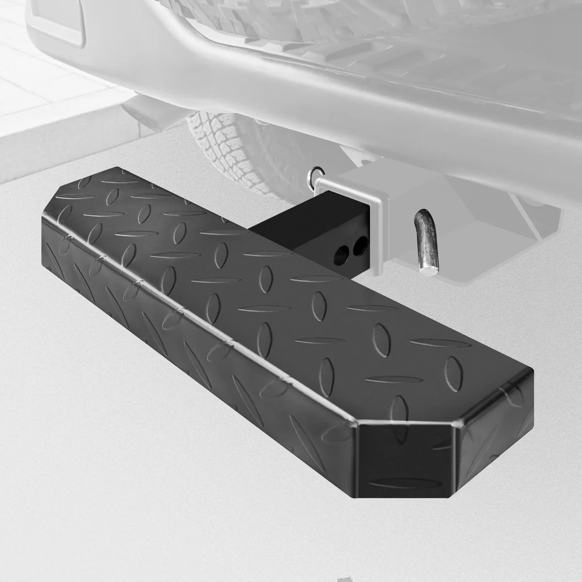 KAYCENTOP Universal Hitch Step for 2" Receivers, Anti Slip and Rust Towing Bumper Guard Black Hitch Mount Steps for Most Cars SUV Trucks Pickups with Pin & Clip, Weight Capacity 600 LBS. 17" Hitch Ste