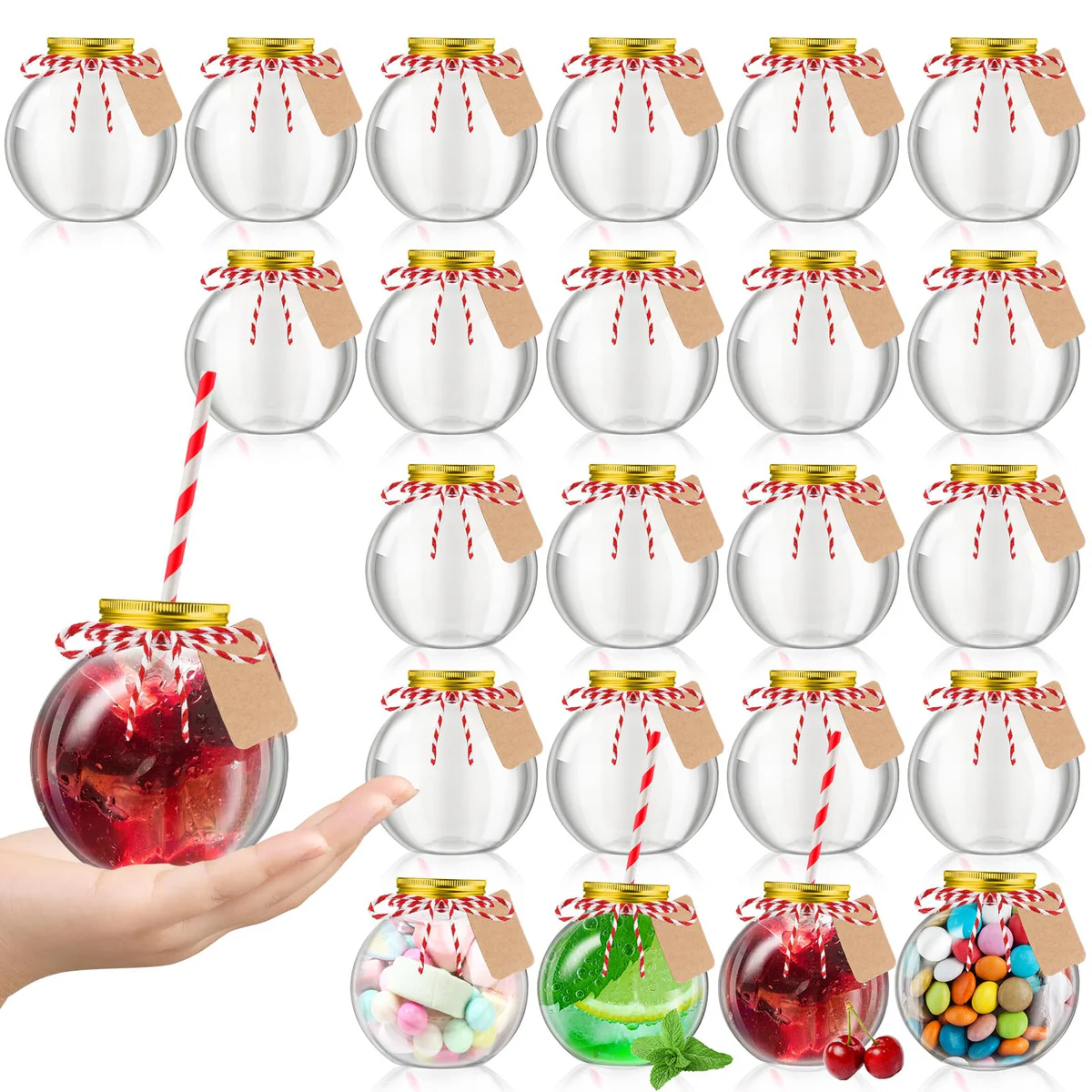 Yaomiao Plastic Christmas Ornament Cups with Straws